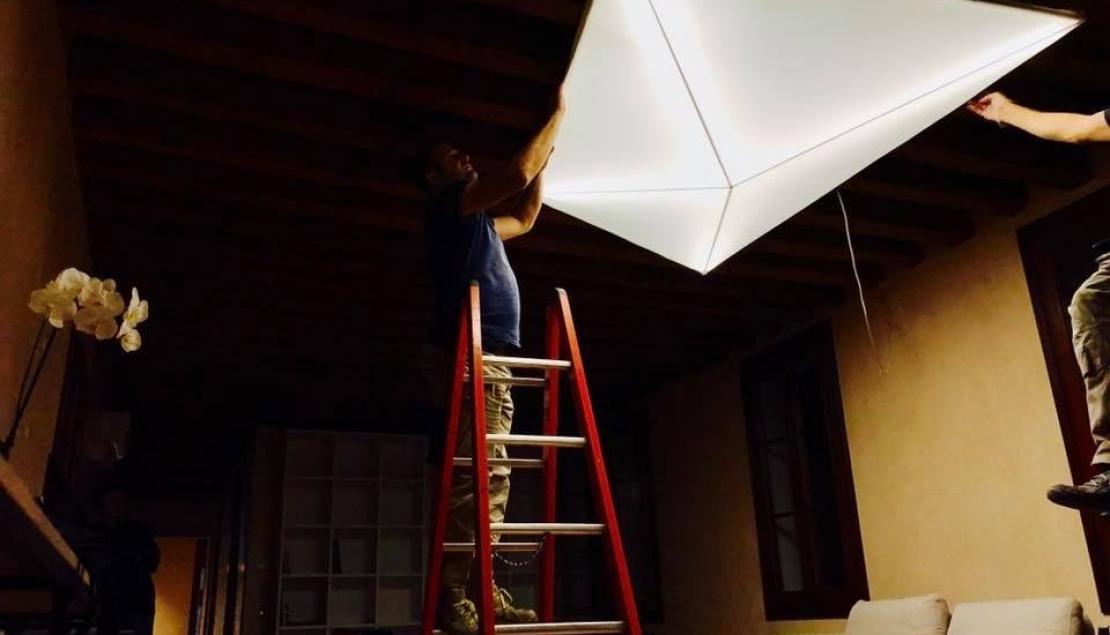 PLAFONIERA IN TESSUTO SFODERABILE CON LED