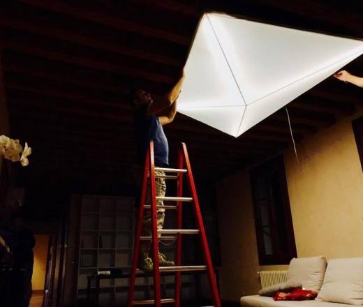 PLAFONIERA IN TESSUTO SFODERABILE CON LED